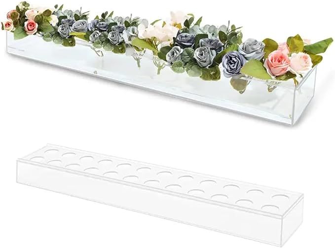Productive Bee 2-Pack Acrylic Vase; 12” Long with 12 Holes for Flowers (2 Units Combine to 24... | Amazon (US)