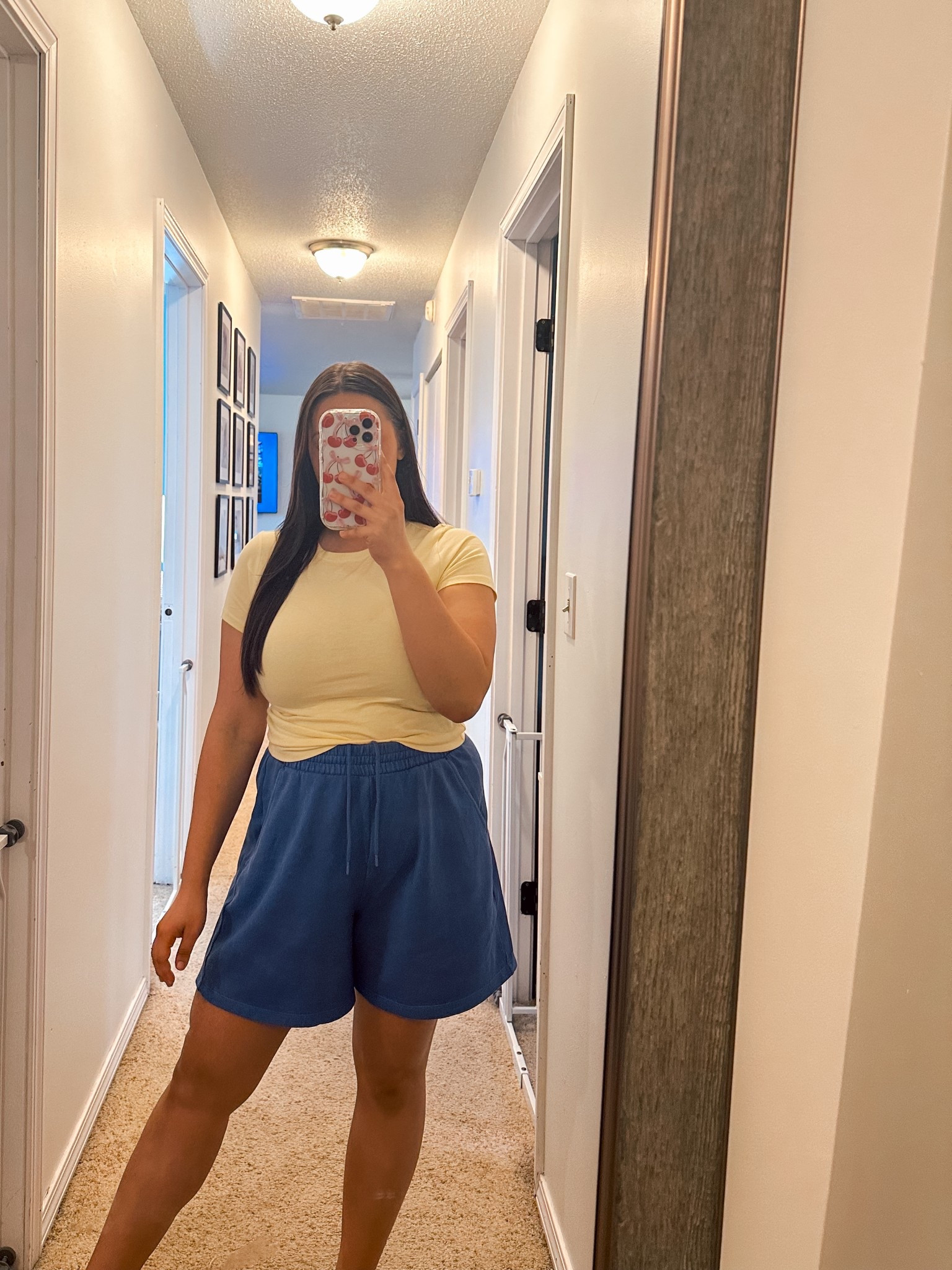 Casual, comfy outfit from Old Navy! These shorts are so stretchy and I love that they aren’t too short for curvier girls! 

#LTKHome #LTKSeasonal #LTKActive