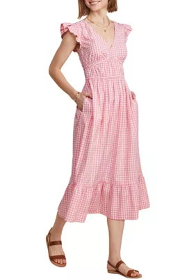 Vineyard Vines Women's Poplin Flutter Sleeve Midi Dress | Belk