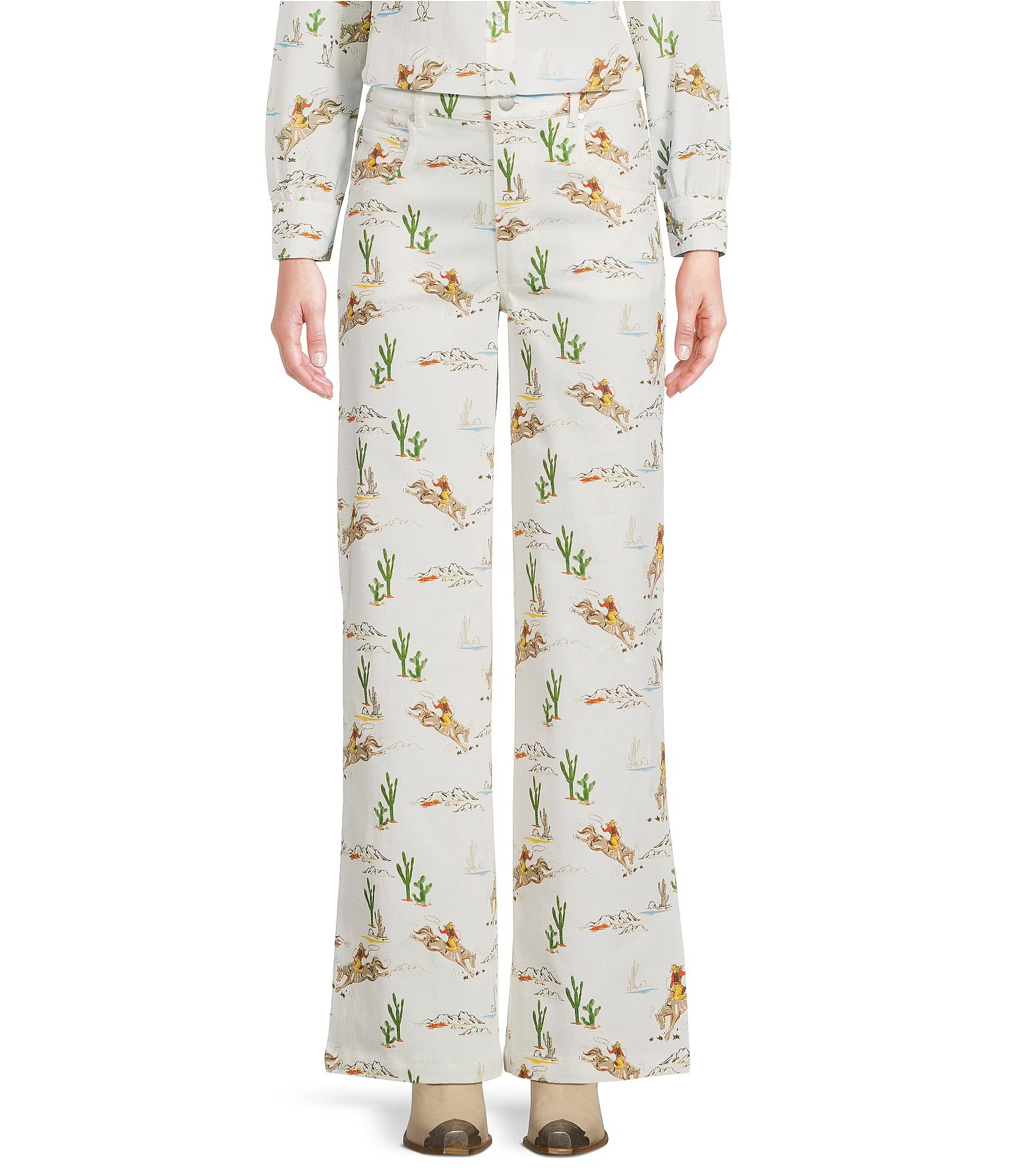 Louise Cowboy Western Wide Leg Coordinating Jeans | Dillard's