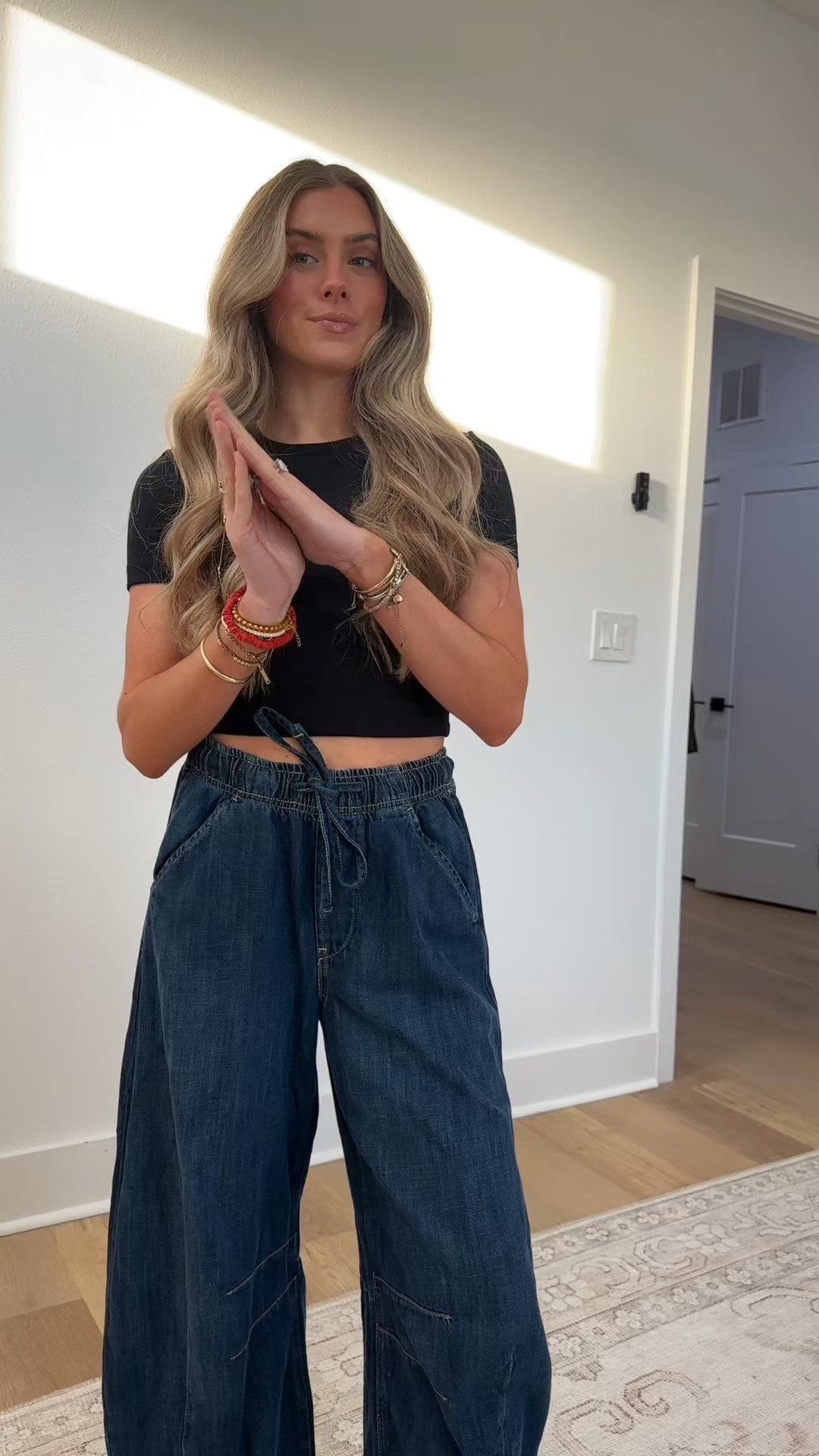 My everyday uniform. Gap size XS mid rise horseshoe barrel leg jeans and cuts clothing (code SLOANEV) tomboy tee cropped size small. @gapstyle @cutsclothing 

#LTKSeasonal #LTKdayinmylife #LTKootd