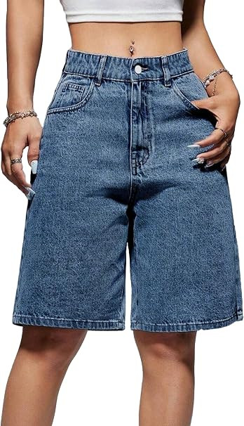 EMMIOL Women Jorts Wide Leg Jeans High Waisted Denim Bermuda Shorts | Knee Length,Casual Daily We... | Amazon (US)