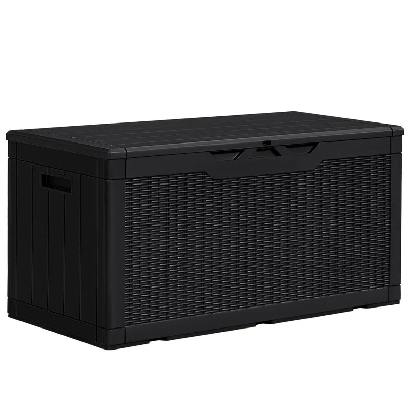 Homall 100 Gallon Outdoor Patio Box Deck Plastic Resin Storage Box Backyard, Black - Walmart.com | Walmart (US)