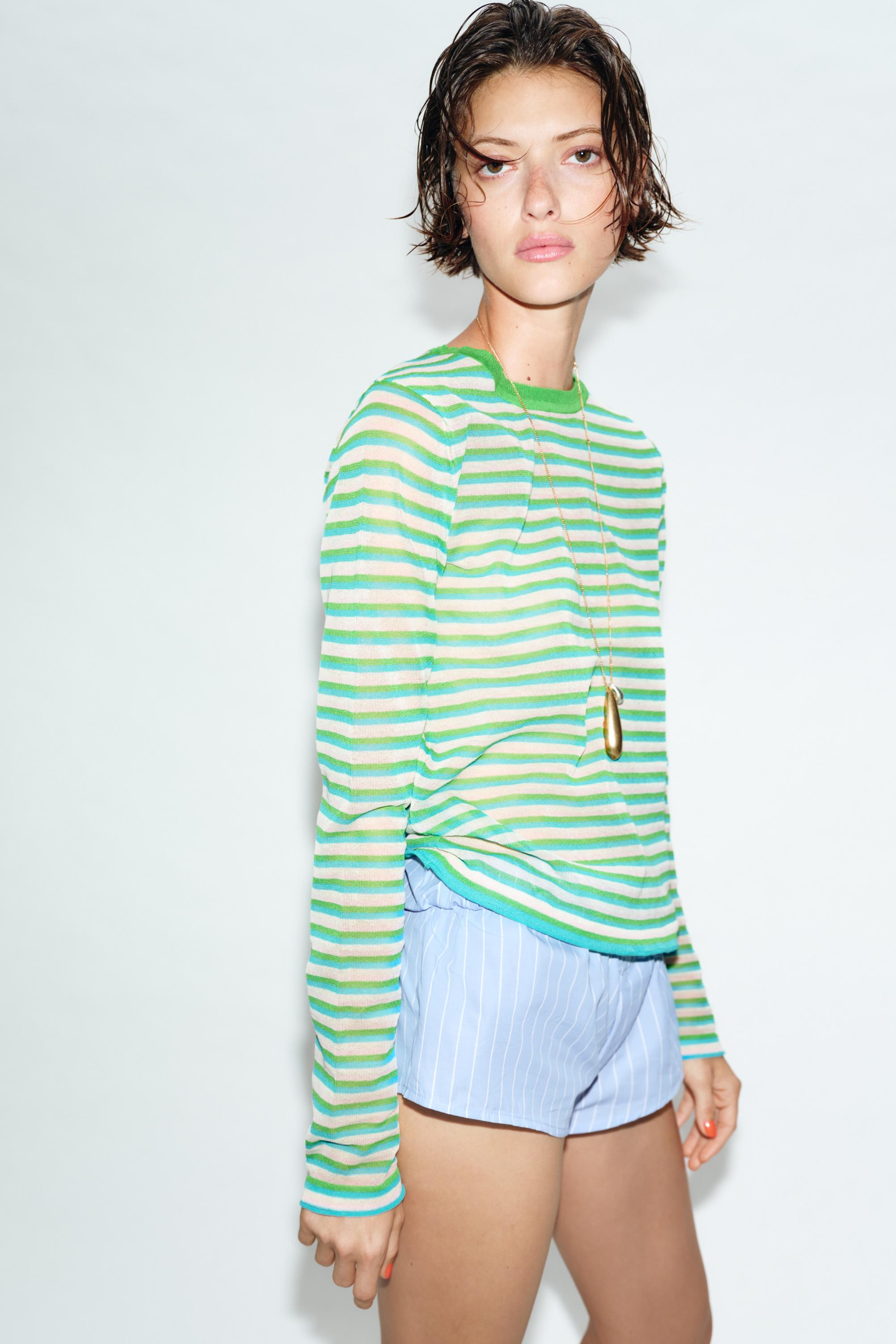 FINE KNIT STRIPED JUMPER | Zara US