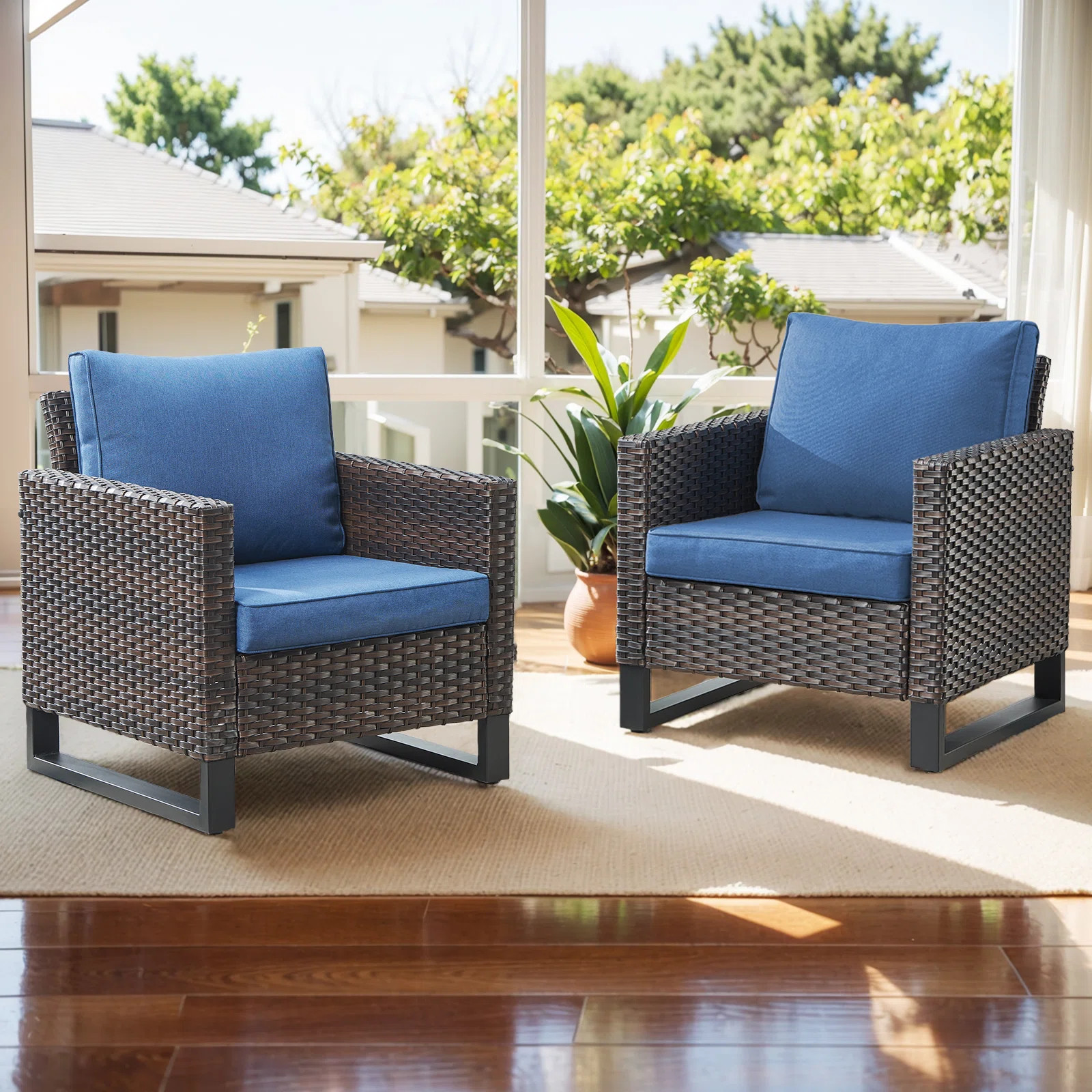 Nazime Outdoor Lounge Chair (Set of 2) | Wayfair North America