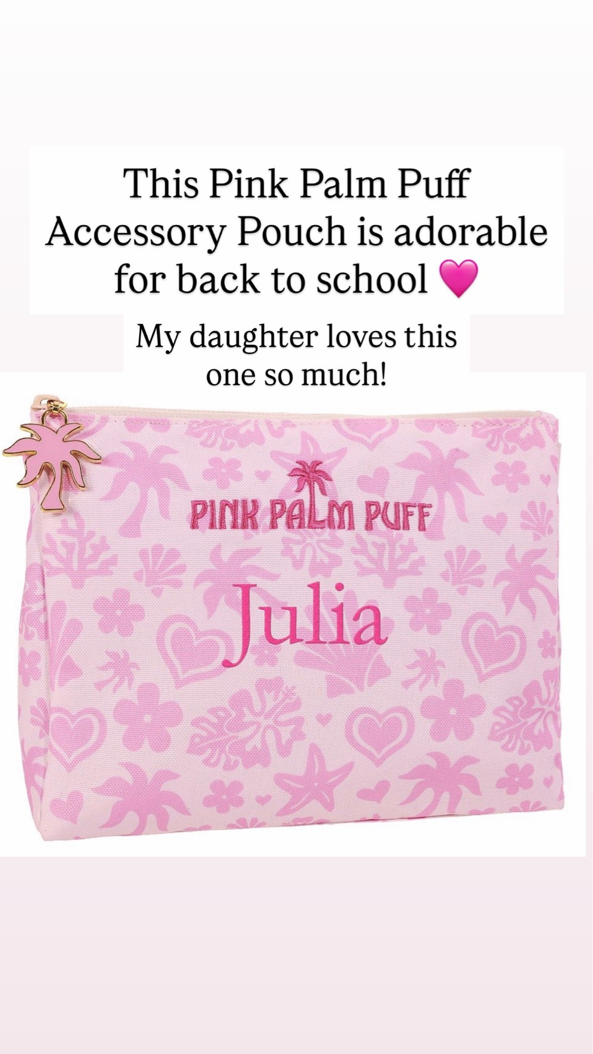 Pink palm puff accessory pouch

#LTKKids