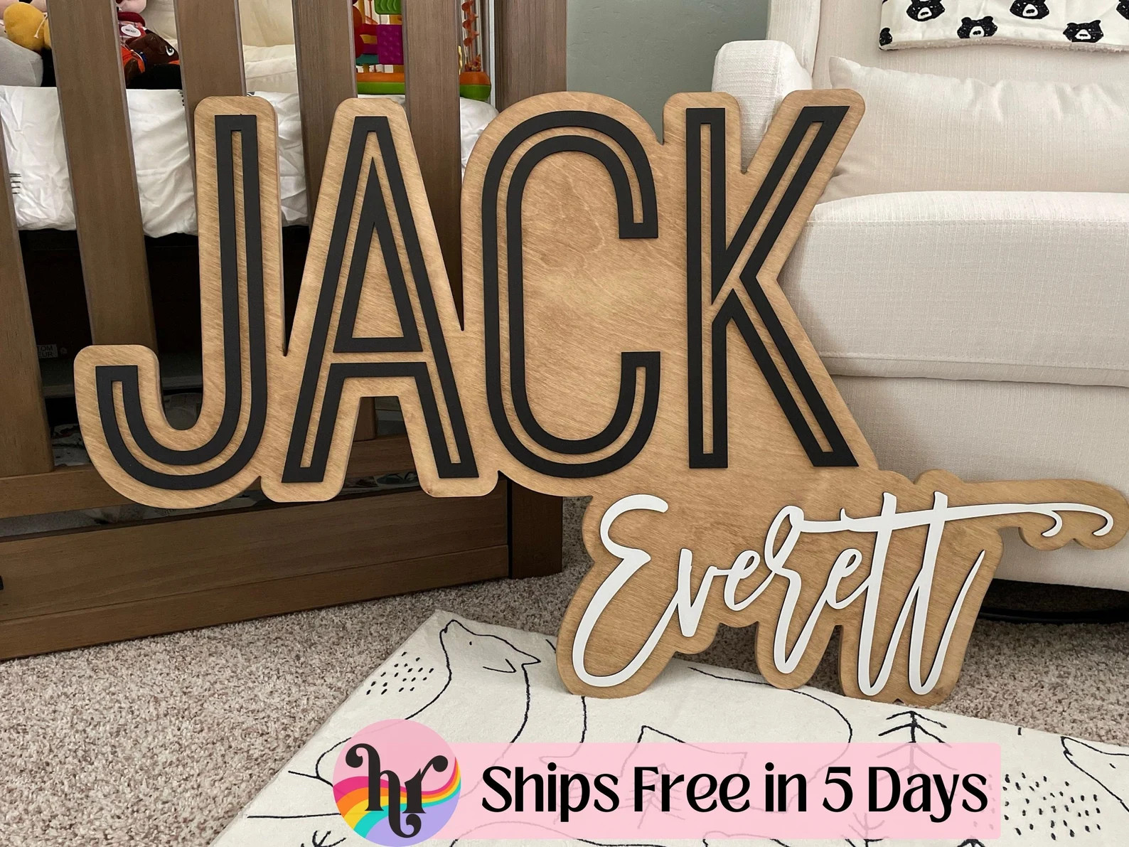 Large name sign for nursery | Nursery sign with middle name | Boho Nursery sign | Boys nursery si... | Etsy (US)