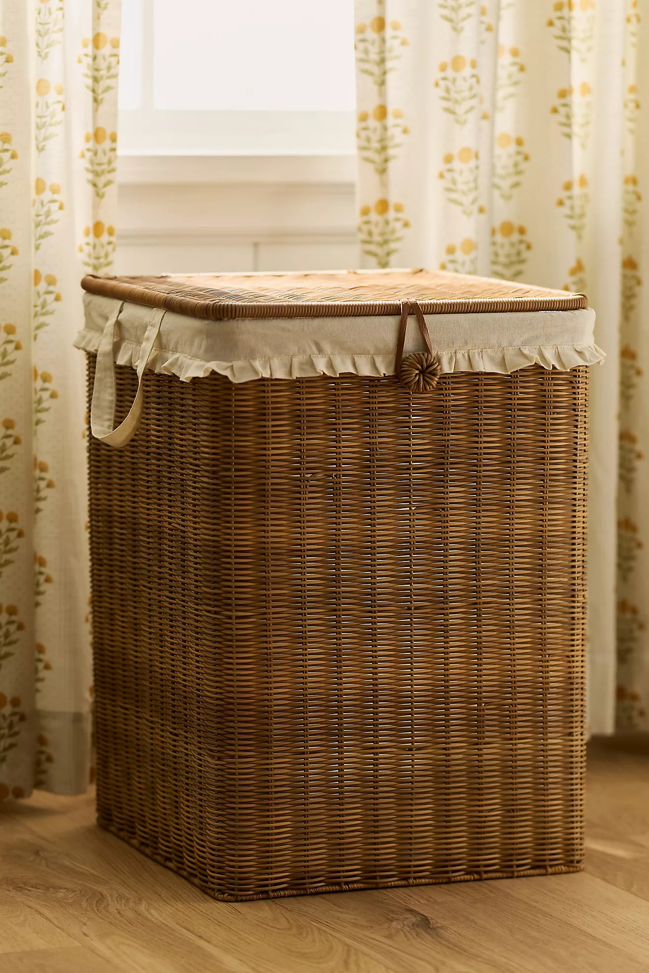 Calista Skirted Faux Rattan Hamper | Anthropologie (US)
