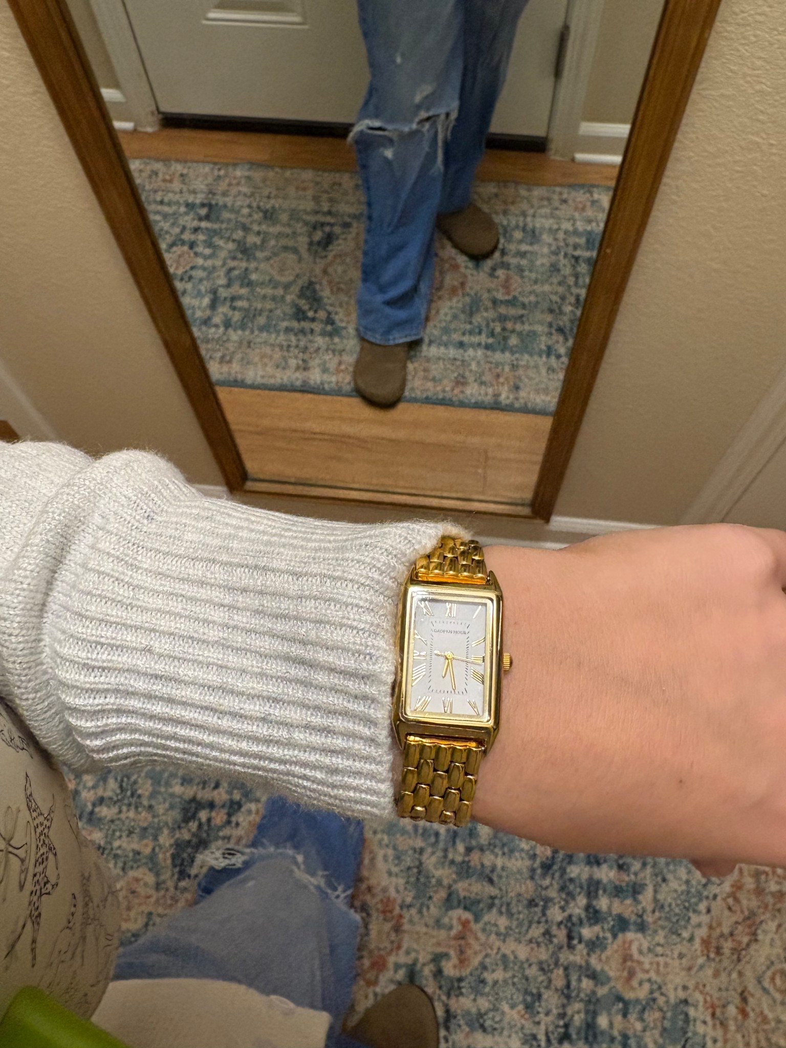 Forever ballin on a budget! The watch my hubby got me fore Valentines day! Goes great with this soft cardigan under $30 