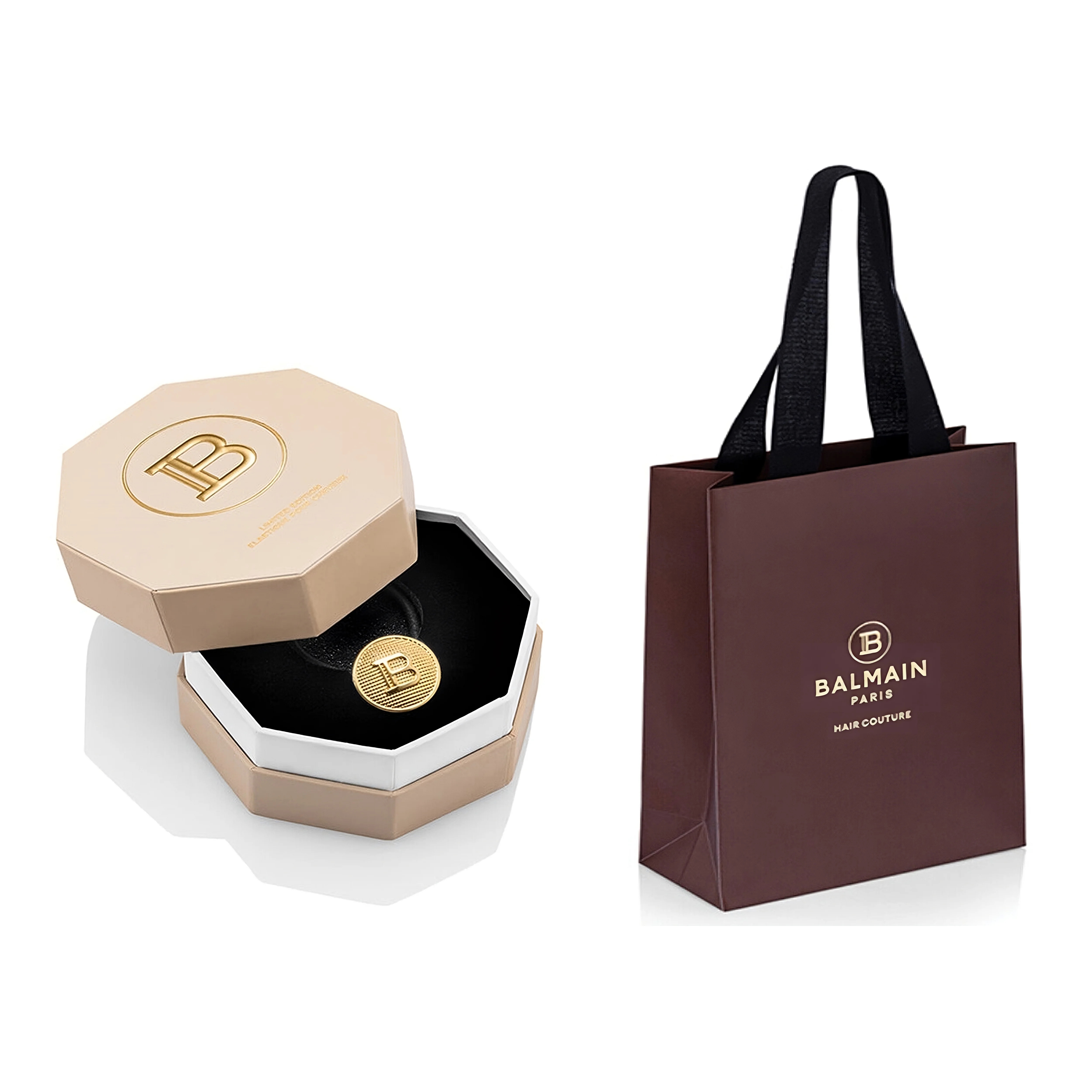 Balmain Limited Edition 14K Gold Plated Elastic Hair Tie with Small LTD Balmain Bag "Elastique Po... | Walmart (US)