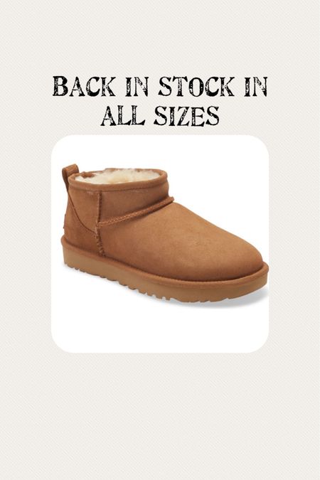 Back in stock chestnut ugg mini! All sizes at Nordstrom  

#LTKshoecrush #LTKstyletip #LTKSeasonal