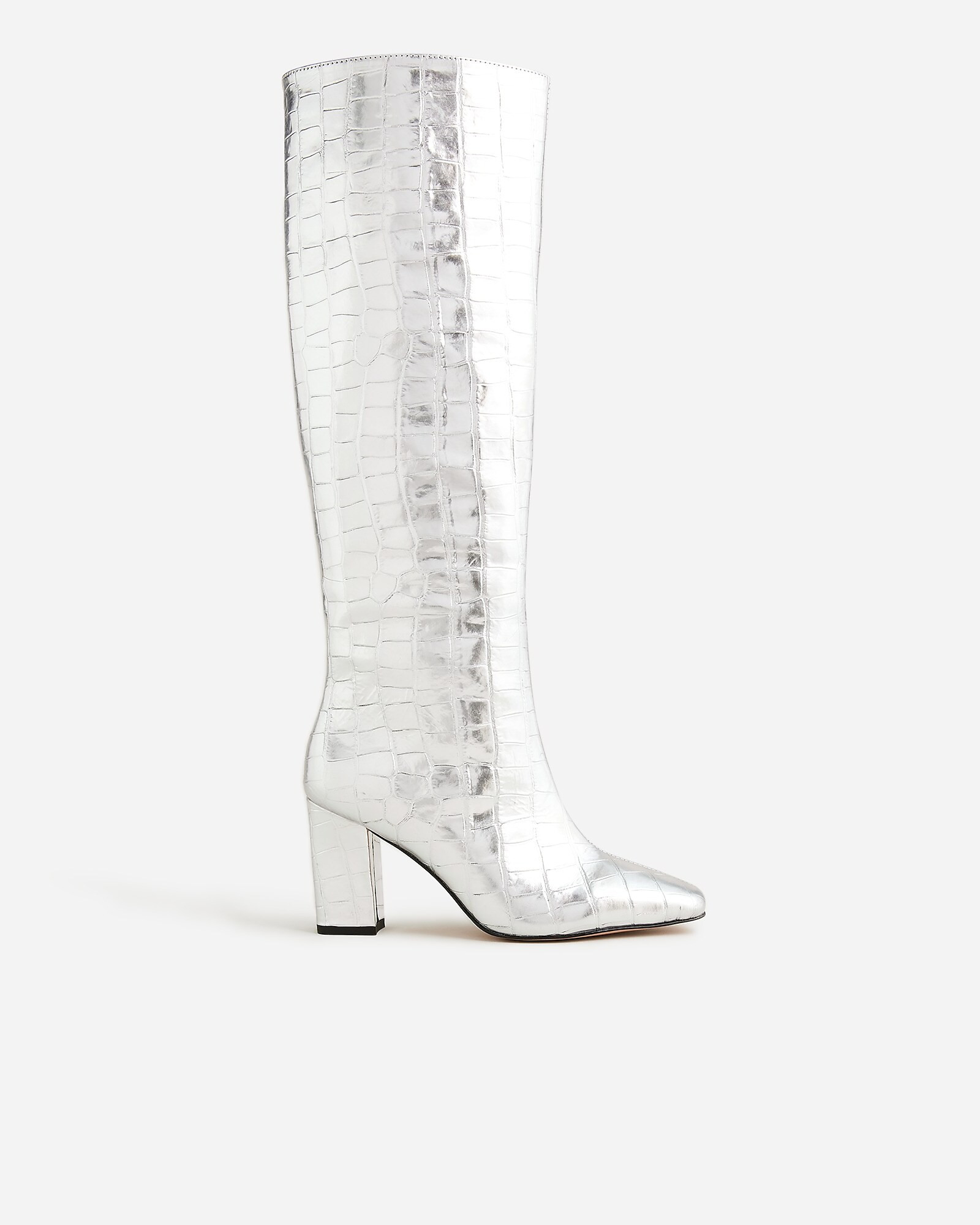 best sellerCollection limited-edition knee-high boots in croc-embossed metallic leather | J. Crew US