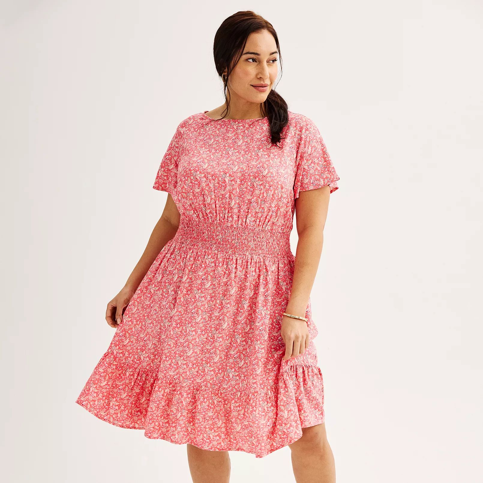 Plus Size Croft & Barrow® Flutter Sleeve Dress | Kohl's