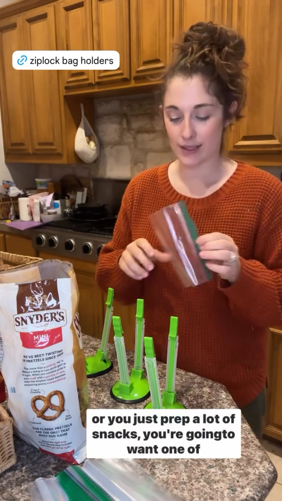 Snack prep doesn’t have to be overwhelming and this little tool makes it so much easier.

These ziplock bag holders keep bags open and upright so I can quickly fill snacks for school lunches, sports days, road trips, or busy afternoons at home. No spills, no juggling bags, and no extra mess on the counter.

If you prep snacks ahead of time (or wish you did), this is one of those simple kitchen finds that actually saves time and sanity especially with kids.

#snackprep #ziplockbagholder #kitchenorganization #lunchprep #momlifehacks #busyweekmeals #ltkhome #ltkfamily

#LTKmomlife #LTKvlog #LTKKids