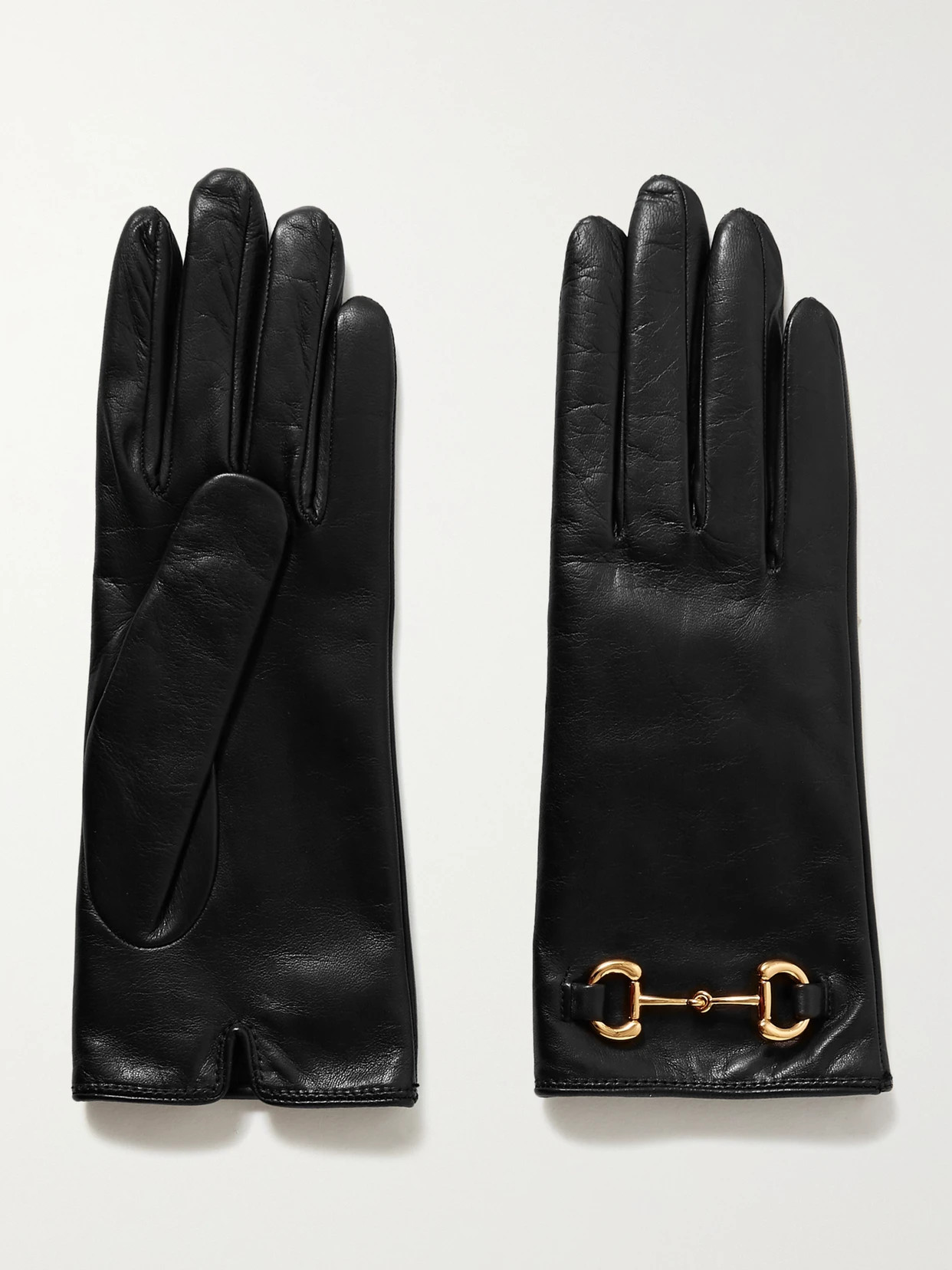 Gucci - Horsebit-detailed Leather Gloves - Black | NET-A-PORTER (US)