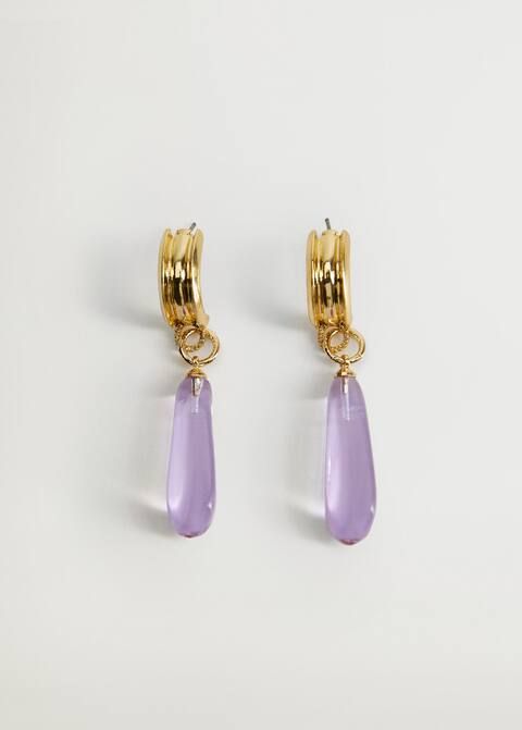 Crystal tear earrings | MANGO (US)