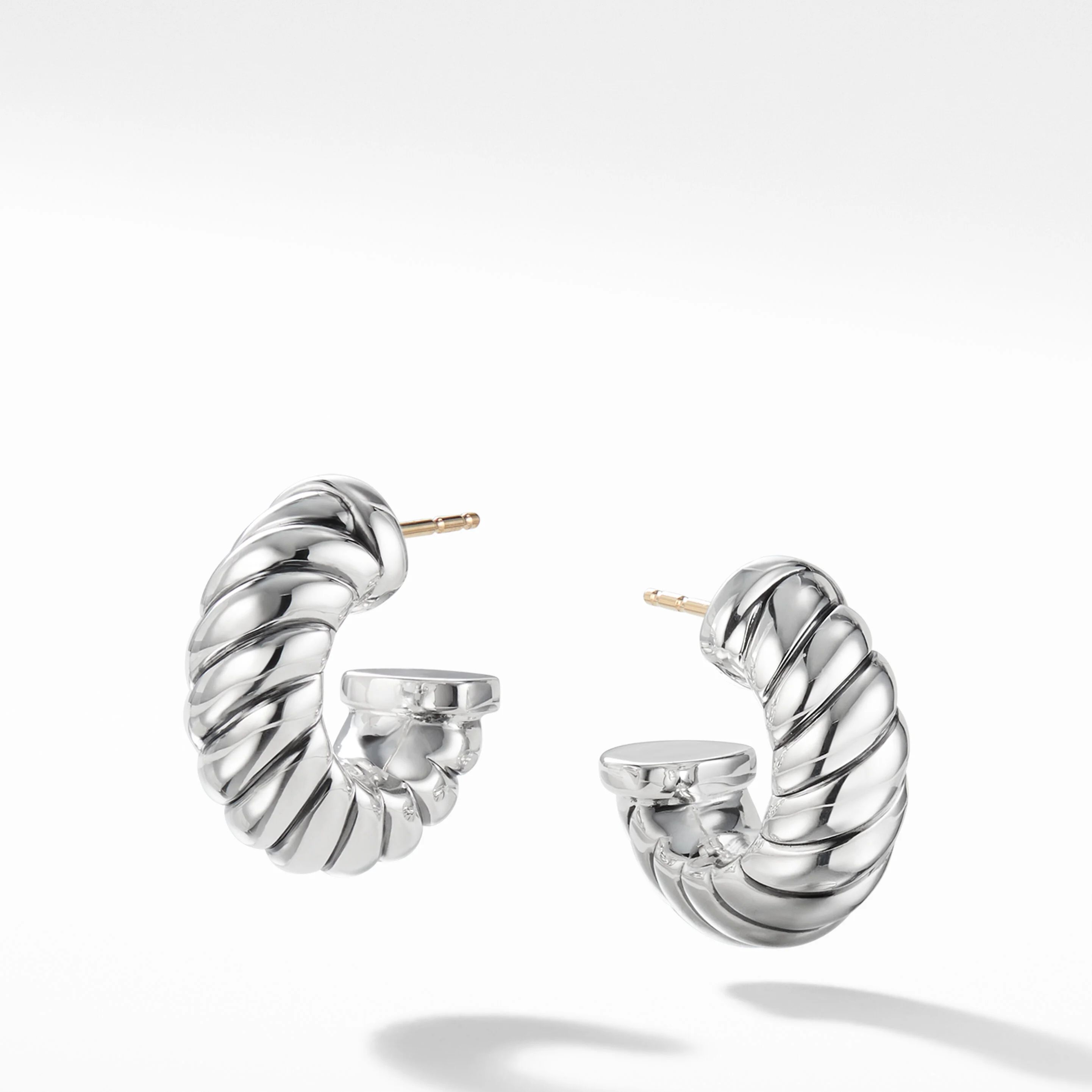 Sculpted Cable Shrimp Earrings in Sterling Silver | David Yurman