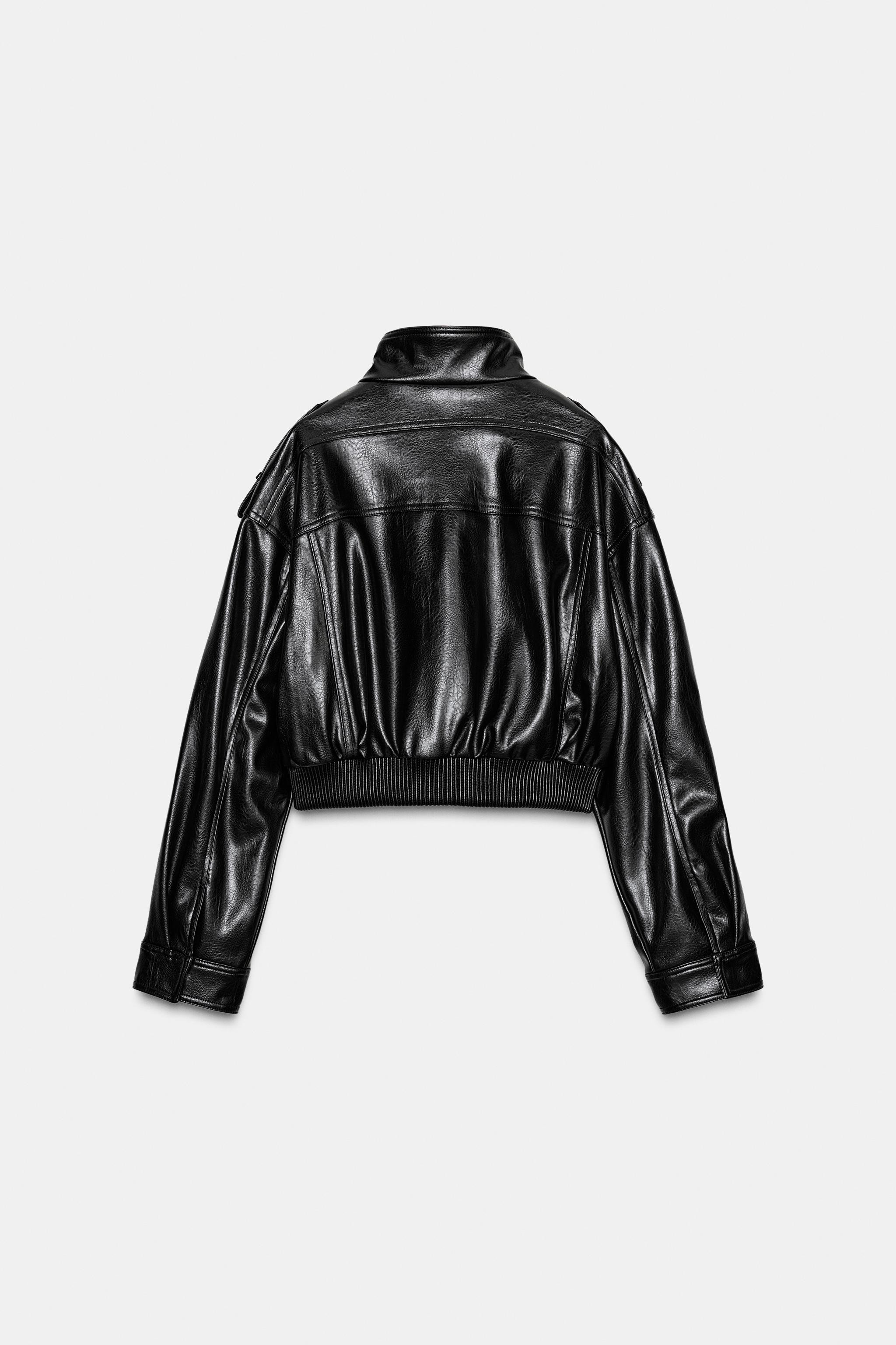 FAUX LEATHER JACKET WITH SHOULDER TABS | Zara UK