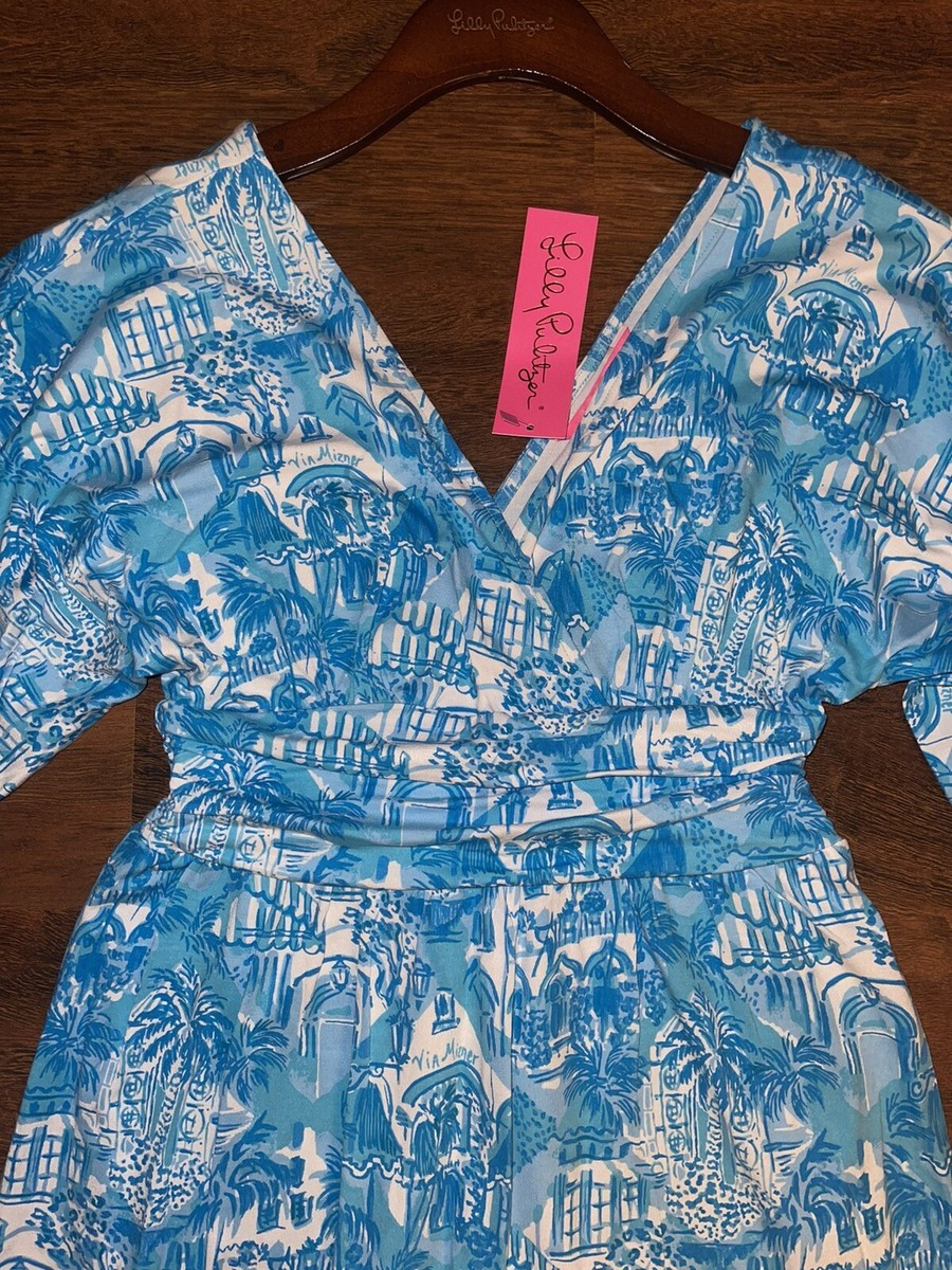 Lilly Pulitzer XS Sunny State of Mind PARIGI SKORT ROMPER Amalfi Blue V-Neck NWT | eBay | eBay US