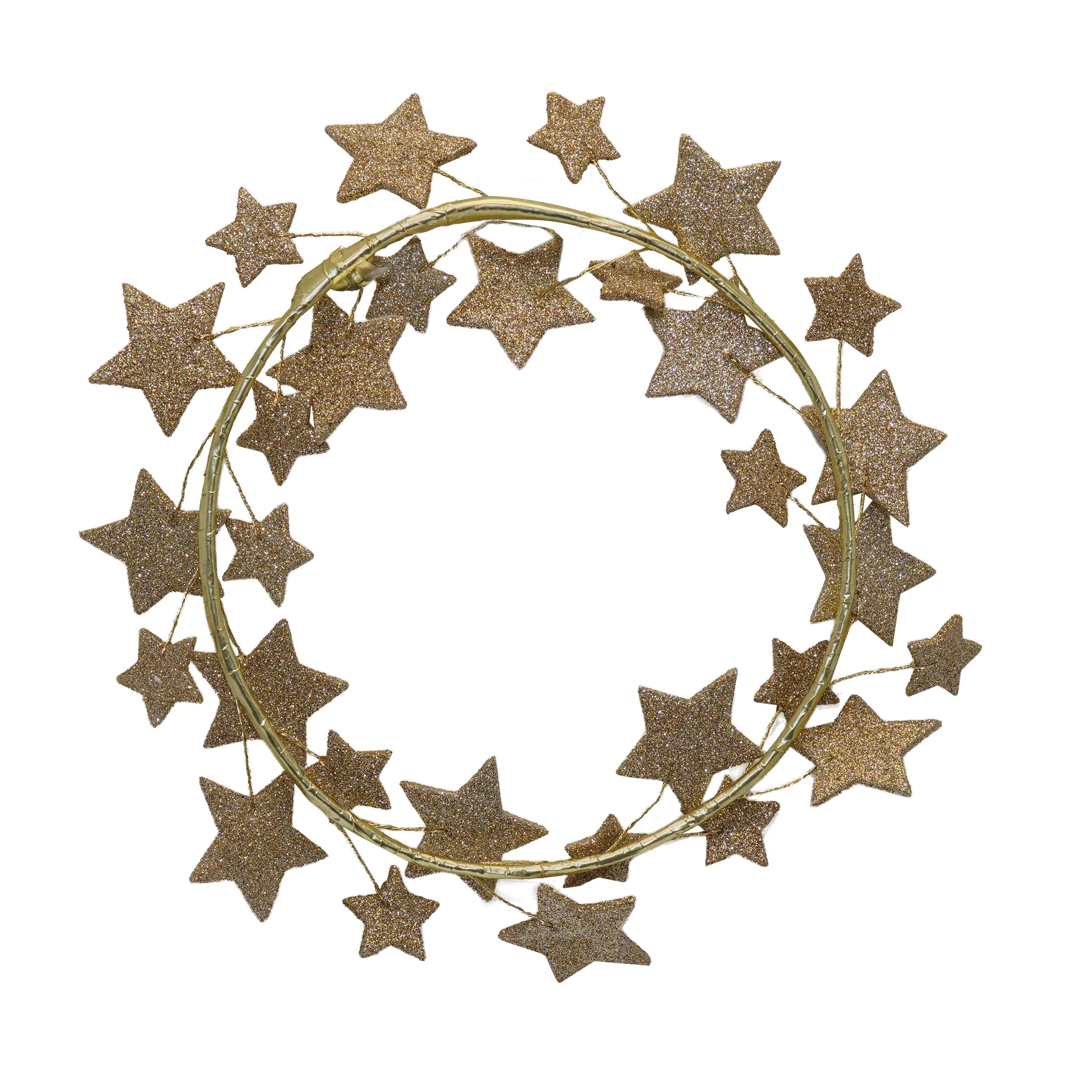 Glitter Star Wreath, Gold, 11.25", by My Texas House | Walmart (US)