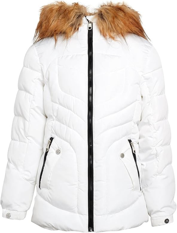Steve Madden Girls' Winter Coat - Bubble Puffer Ski Jacket with Fur Trim Hood (Size: 4-16) | Amazon (US)