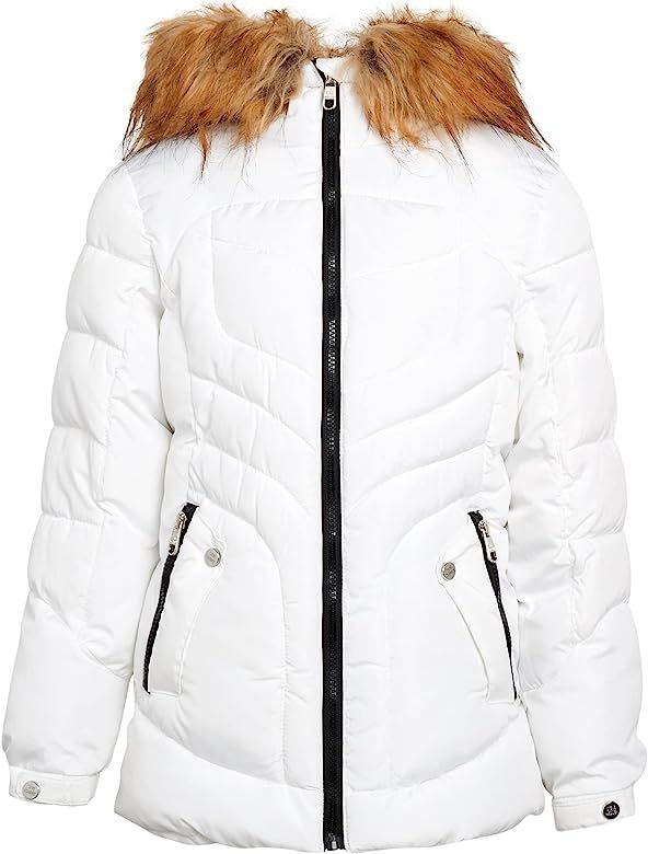 Steve Madden Girls' Winter Coat - Bubble Puffer Ski Jacket with Fur Trim Hood (Size: 4-16) | Amazon (US)
