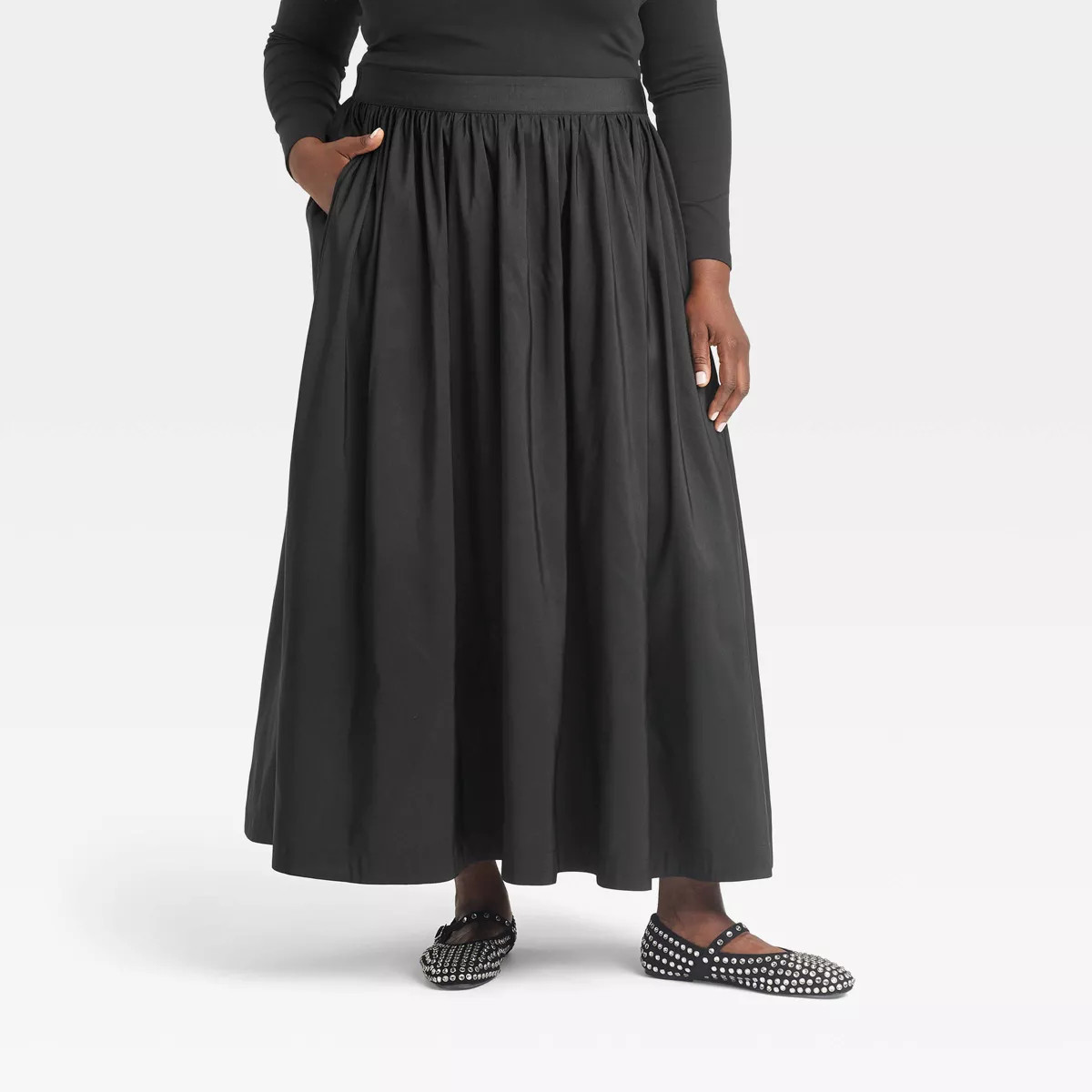 Women's Voluminous Maxi Skirt - A New Day™ Black XXL | Target
