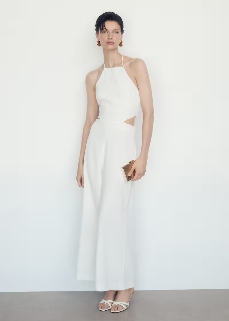 Halter jumpsuit with slits -  Women | Mango USA | MANGO (US)