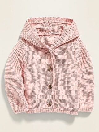 Unisex Hooded Button-Front Cardigan Sweater for Baby | Old Navy (US)