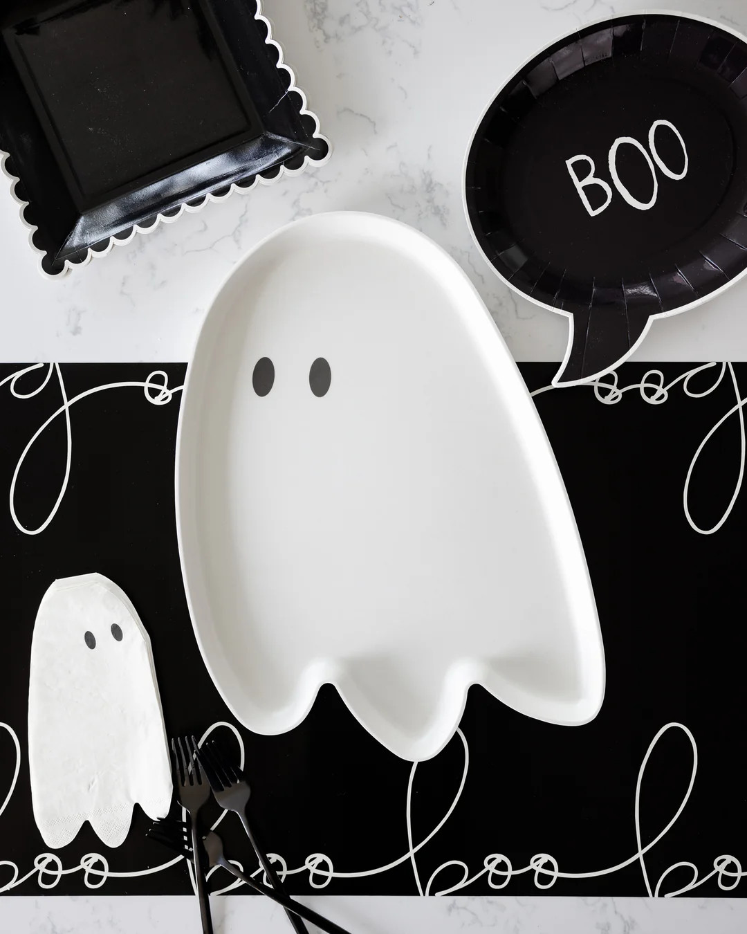 Hey Pumpkin Ghost Shaped Reusable Bamboo Tray | My Mind's Eye