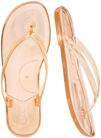 mazeskin Women's Jelly Flip Flops - Soft Thong Sandals with Non-Slip Flexible Rubber Sole, Waterp... | Amazon (US)