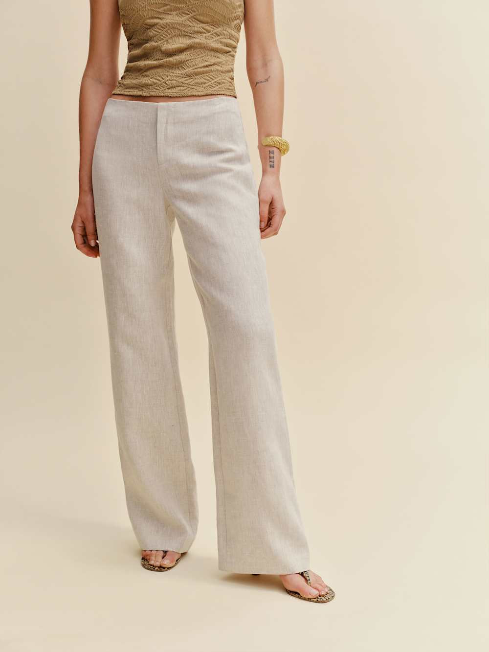 Vida Linen Low Rise Pant | Reformation (Global)