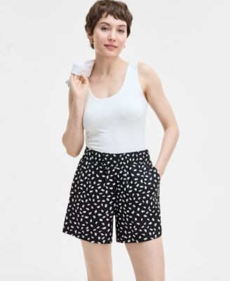 On 34th Women's Paint Dot Linen-Blend Pull-On Shorts, Exclusively at Macy's - Macy's | Macy's