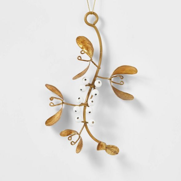 Metal Spring Leaves and Berries Christmas Tree Ornament Gold - Wondershop™ | Target