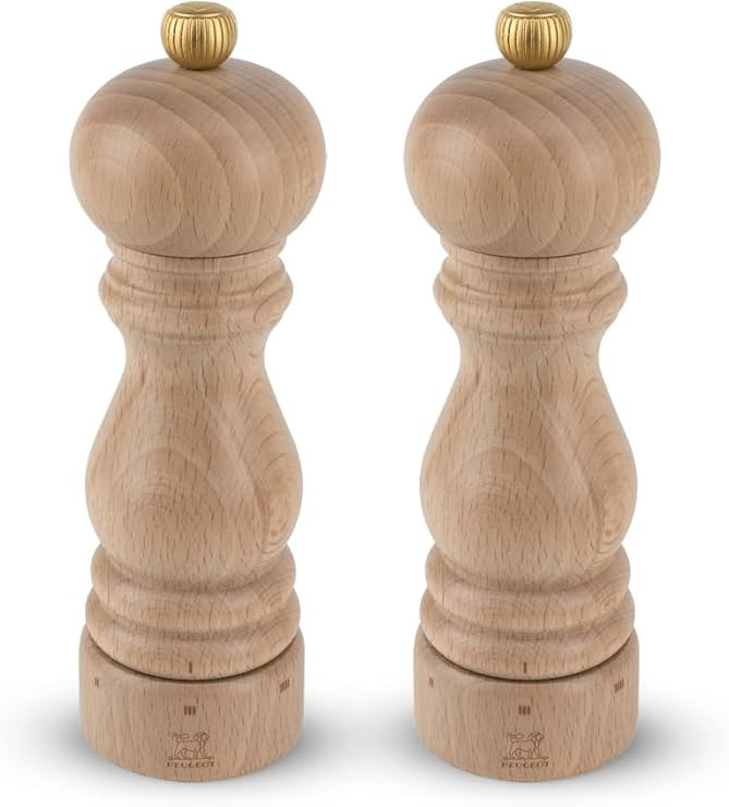 Peugeot - Paris u’Select Salt and Pepper Mill Set - Adjustable Grinders - Beechwood, Natural, 7... | Amazon (US)