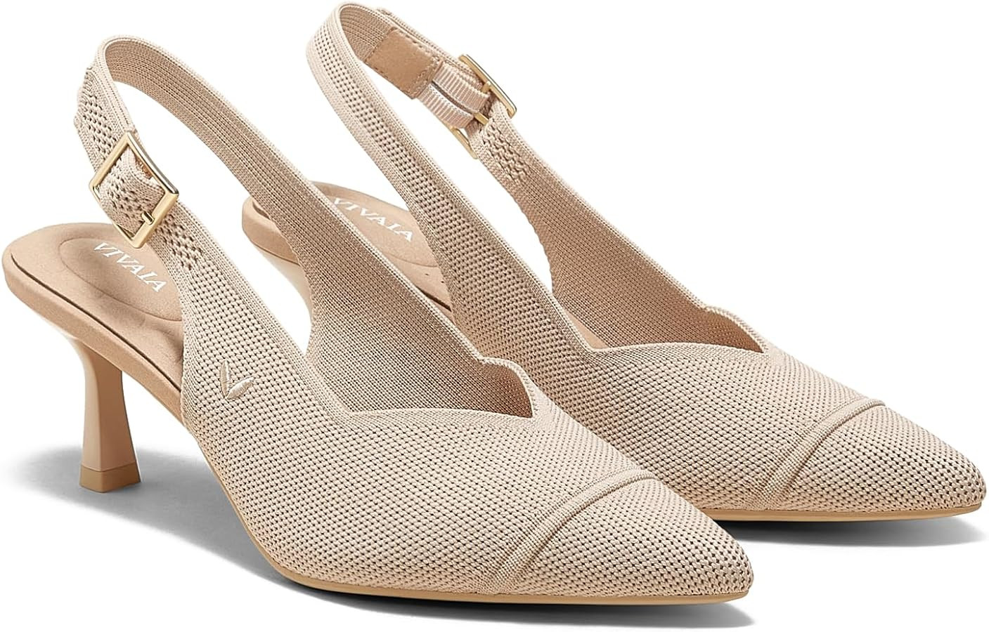 VIVAIA Addison Pointed-Toe Slingback Sandals Kitten Heels Shoes For Women Elegant Comfortable Dre... | Amazon (US)