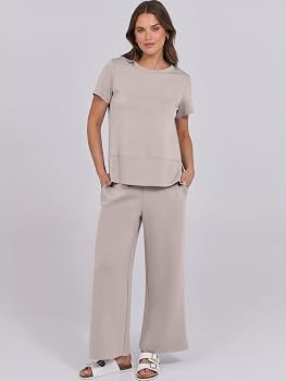 ANRABESS Women 2 Piece Lounge Sets Summer Travel Sweat Outfits Short Sleeve Wide Leg Casual Match... | Amazon (US)