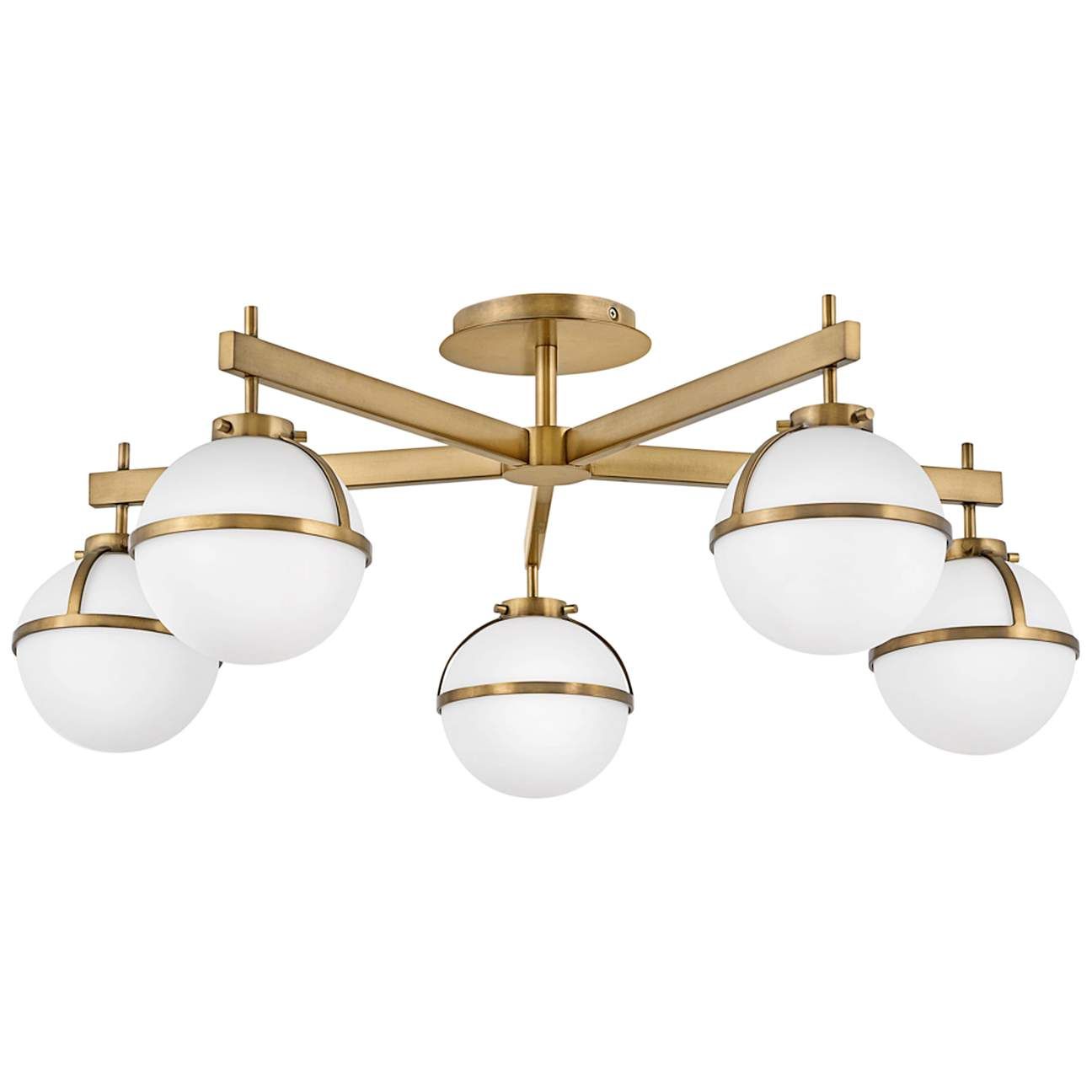 Hinkley Hollis 32" Wide Heritage Brass LED Ceiling Light | Lamps Plus