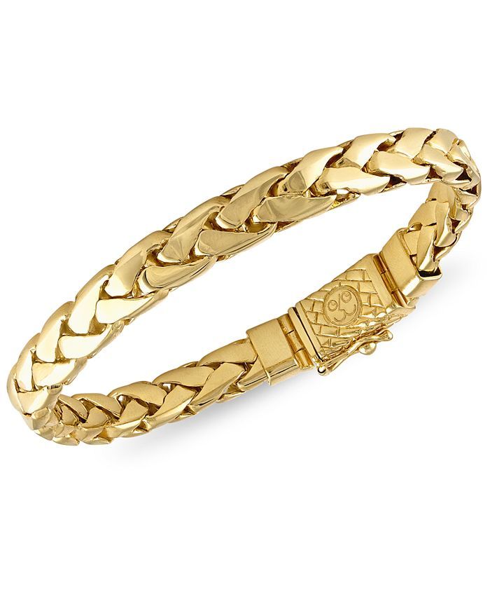 Esquire Men's Jewelry Woven Link Bracelet in 14k Gold-Plated Sterling Silver, Created for Macy's ... | Macys (US)
