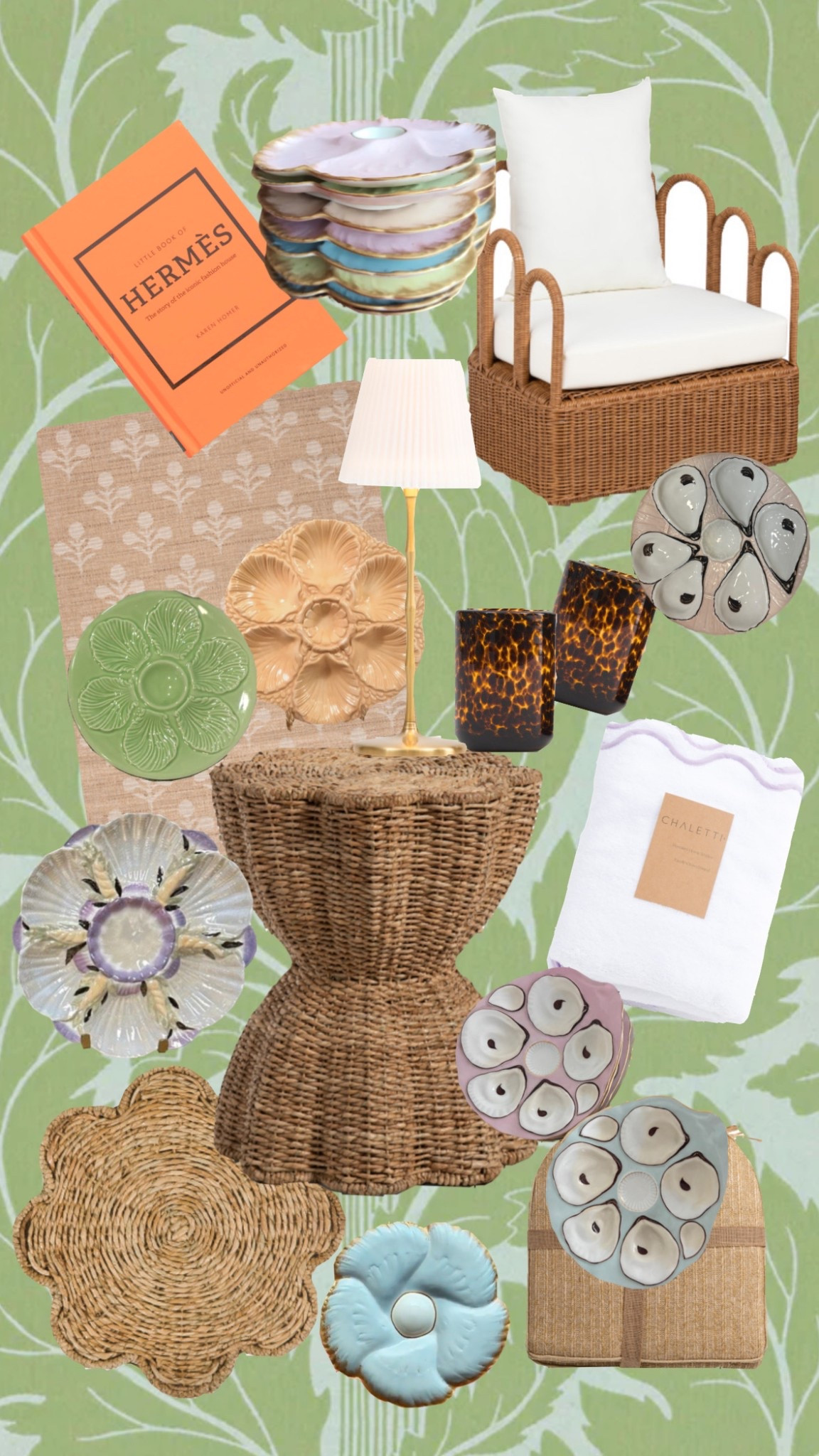 New items online 
Tjmaxx 
Marshalls
Platewall
Grandmillenial 
Costal grandmother 
Oysterplates
Oyster plates sold via Instagram  @leopardandlatte
