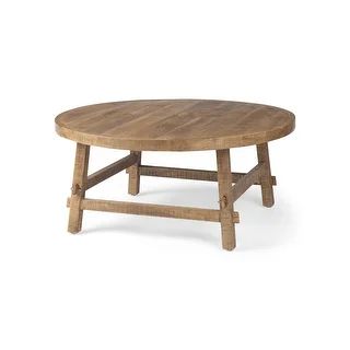 Rosie Medium Brown Solid Wood 36" Round Coffee Table - 36"L x 36"W x 16"H - Overstock - 36998129 | Bed Bath & Beyond