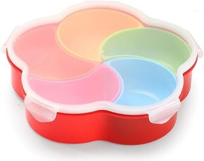LFHT Multi Sectional Nuts and Candy Snack Serving Tray with Lid (Style 2) | Amazon (US)