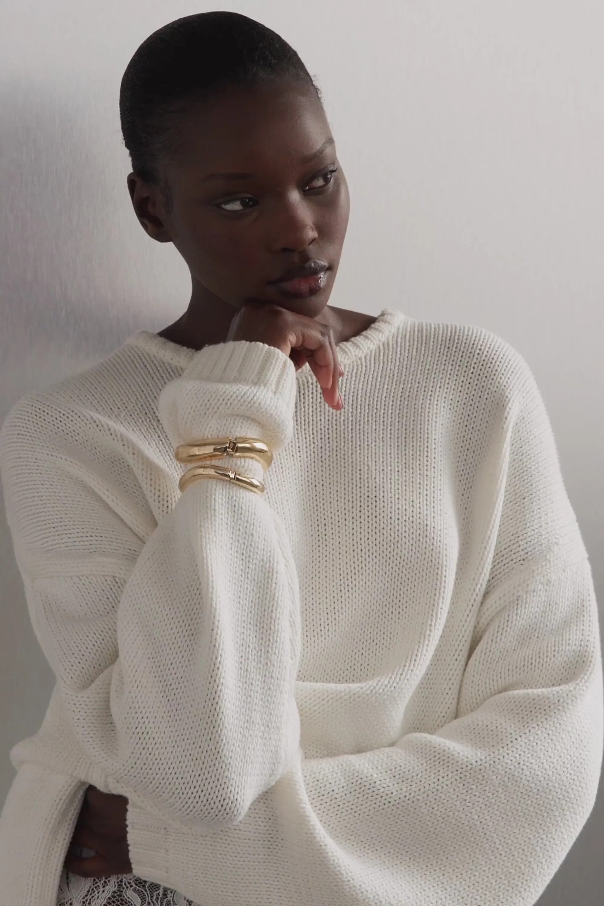 BRYANNA IVORY LONGLINE KNIT JUMPER | DISSH