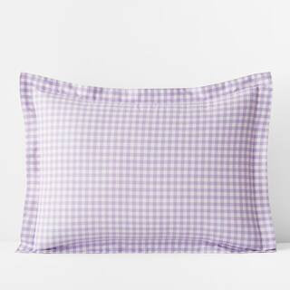 Company Kids Gingham Lilac Organic Cotton Percale Standard Sham | The Home Depot