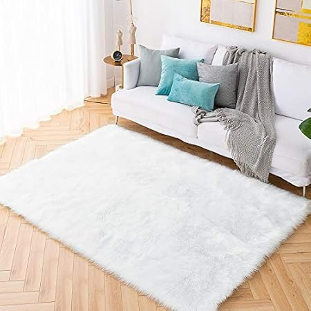 Gorilla Grip Thick Fluffy Faux Fur Washable Rug, Shag Carpet Rugs for Nursery Room, Bedroom, Luxury  | Amazon (US)
