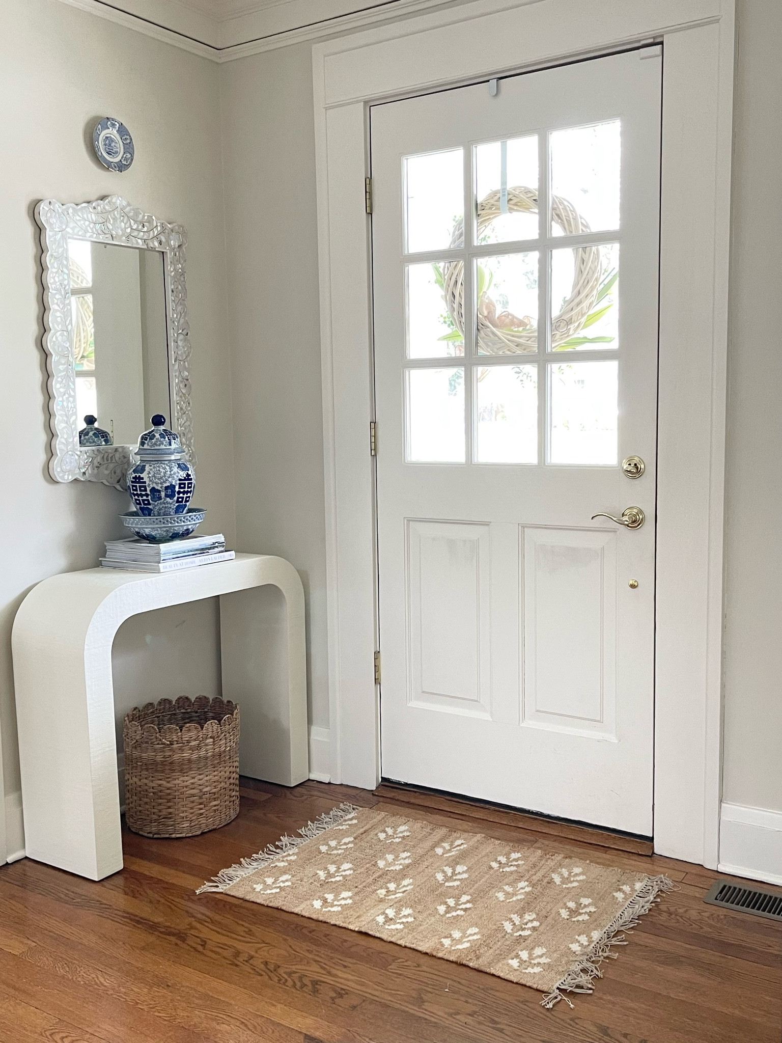 Ordered this new 2x3 door mat size block print rug from Walmart yesterday and it came TODAY!! 🤣🙌🏻 love when that happens!! Shop it for $20 before it sells out!! Reminds me so much of Erin Gates bloom orchard jute rug and is also available in 5x7 and 8x10!!

Scallop basket is discontinued from Target and ginger jar is from Home goods!

#LTKhome #LTKfindsunder50 #LTKSeasonal