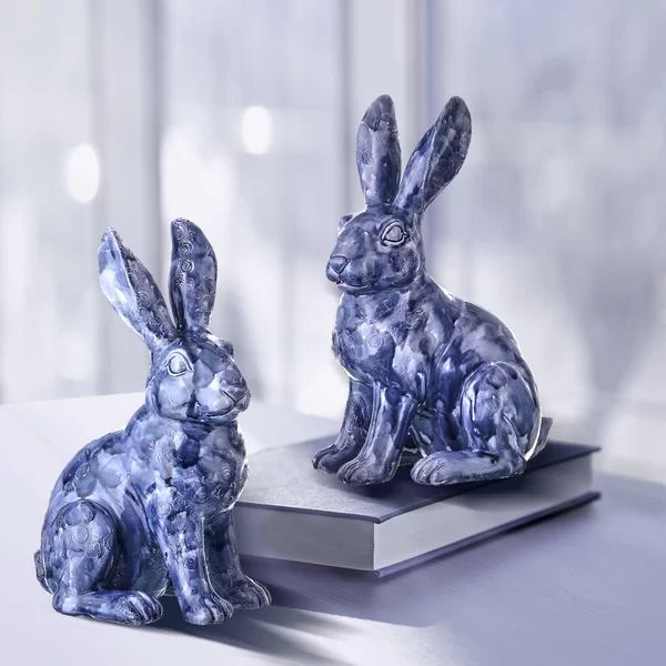 2 Piece Resin Bloomsbury Sit Bunny Set | Wayfair North America