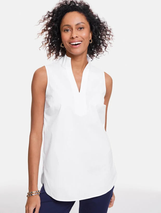 Sleeveless Non-Iron Tunic Popover | Talbots