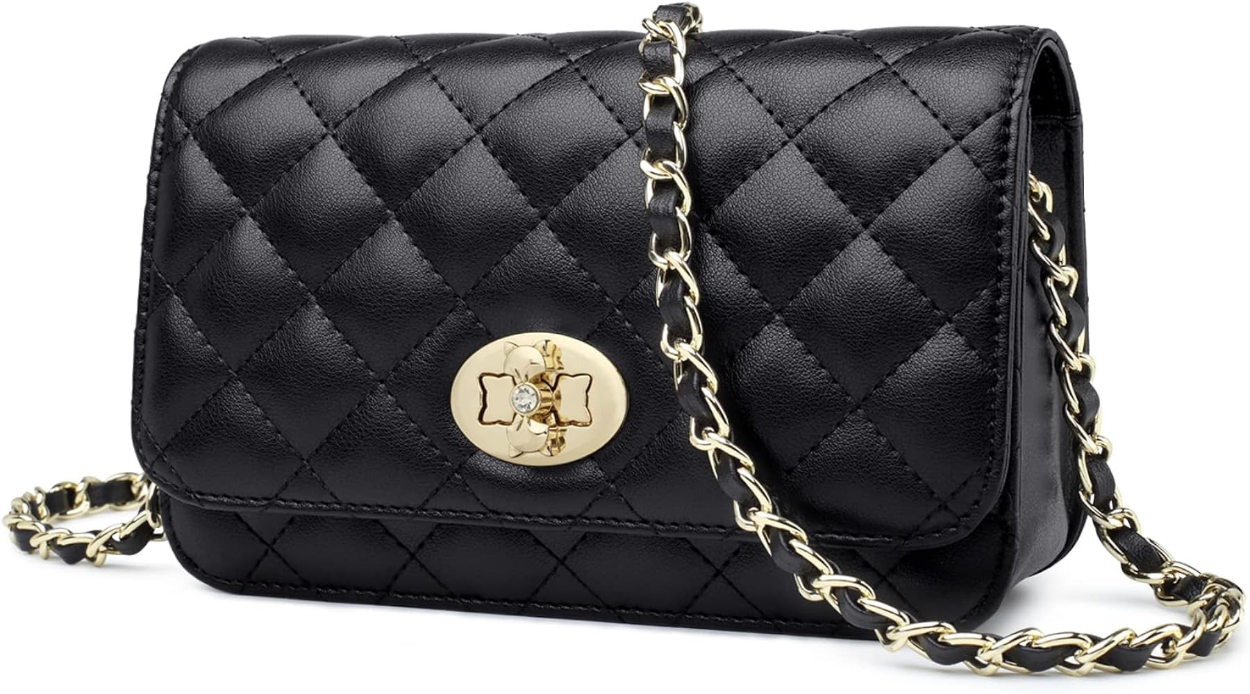 FOXLOVER Women’s Mini Quilted Chain Crossbody Bags Purses Shoulder Bag for Women Leather Casual | Amazon (US)