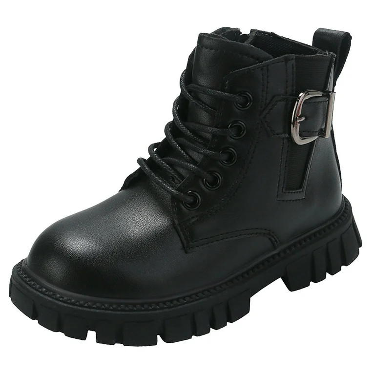 Quealent Big Kid Girls Shoes Toddler On Boots Children Shoes Fashion Thick Heel Soft Sole Casual ... | Walmart (US)